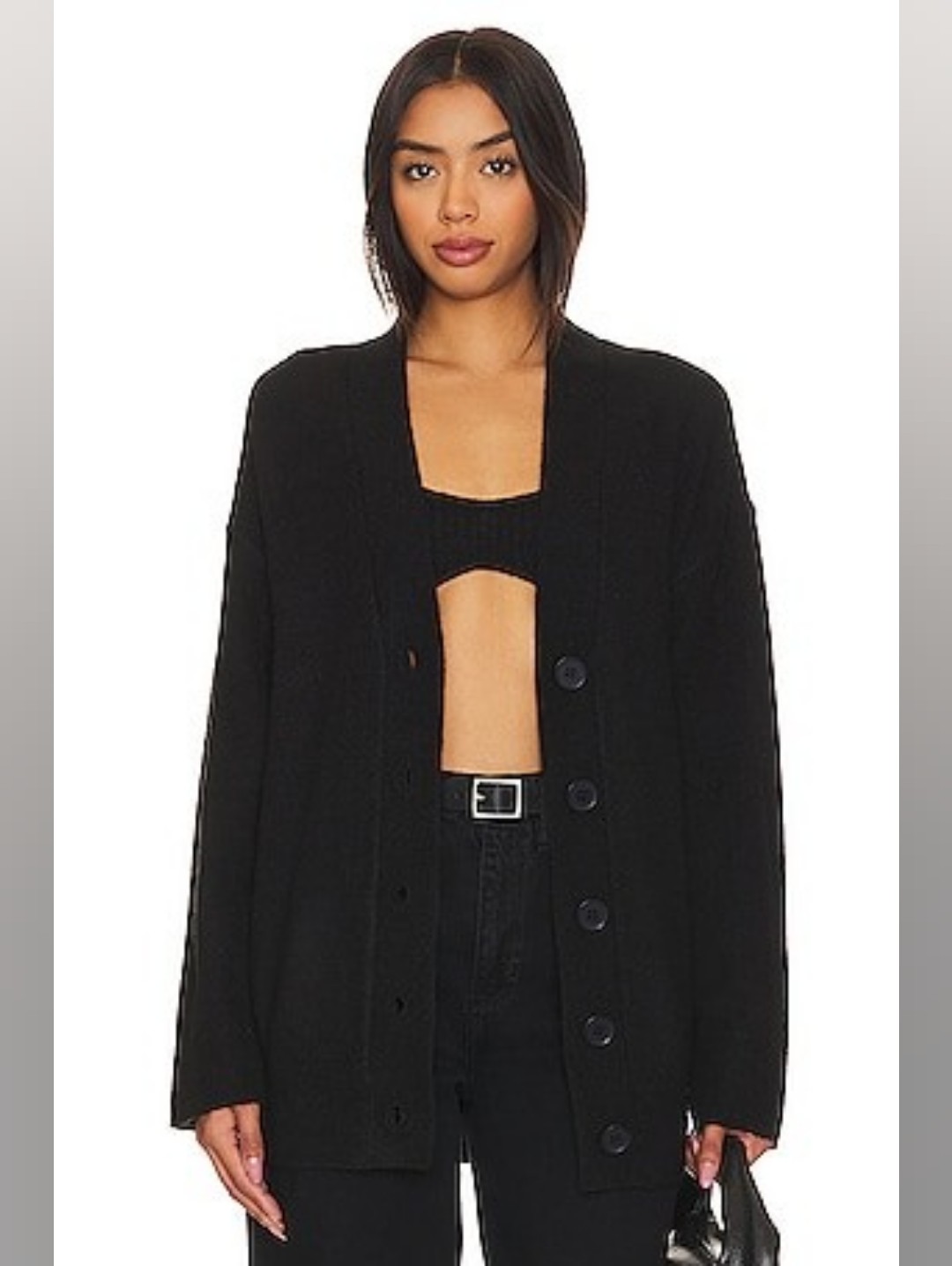 Camila Coelho Revolve Black Trista Oversized Cardigan - Size Small